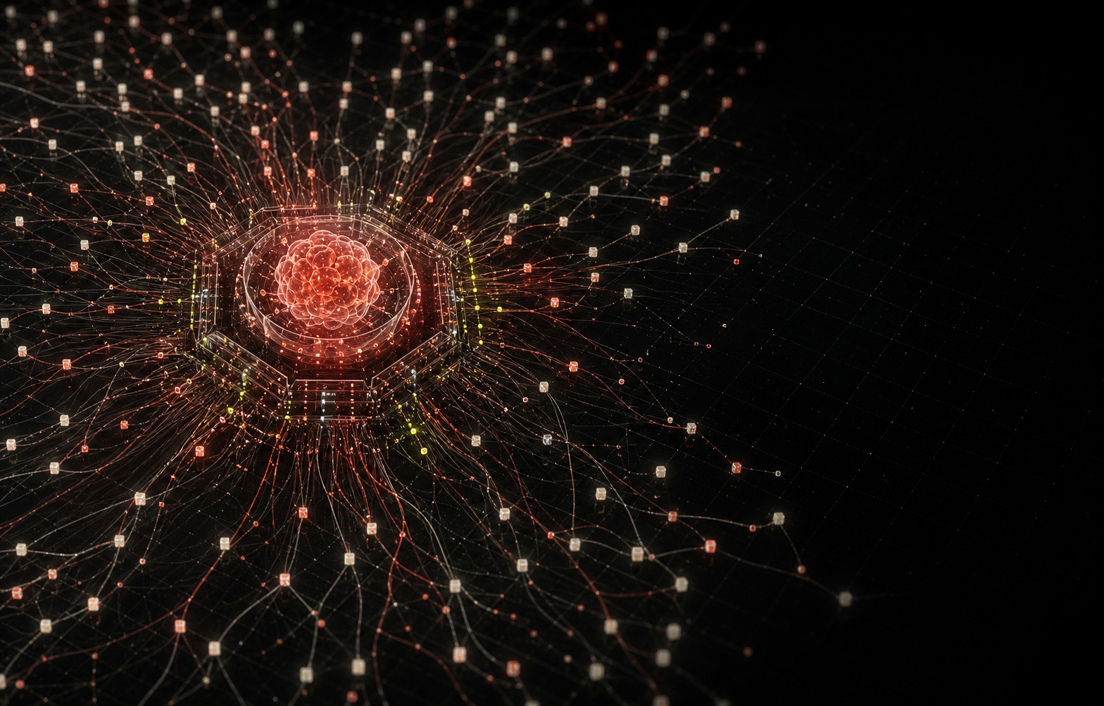 Conceptual visualization of volunteer compute nodes converging on a verified research workload